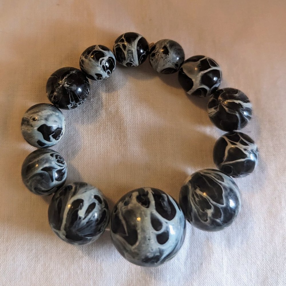 2/$10 Handmade Vintage Glass-Bead Stretch Bracelet